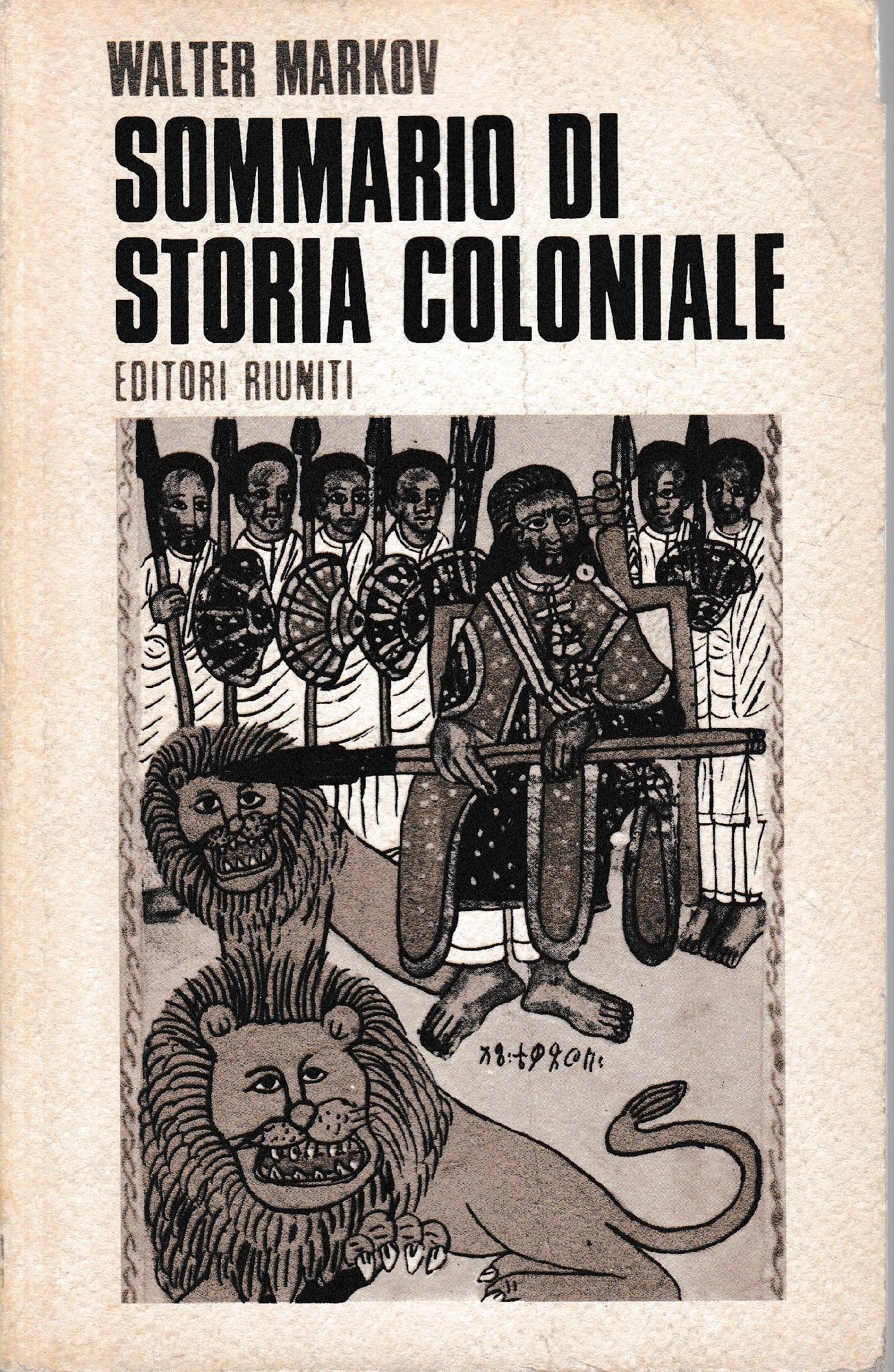Sommario di storia coloniale - copertina