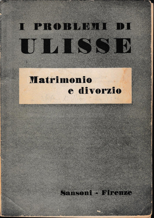 I problemi di Ulisse Matrimonio e divorzio - copertina