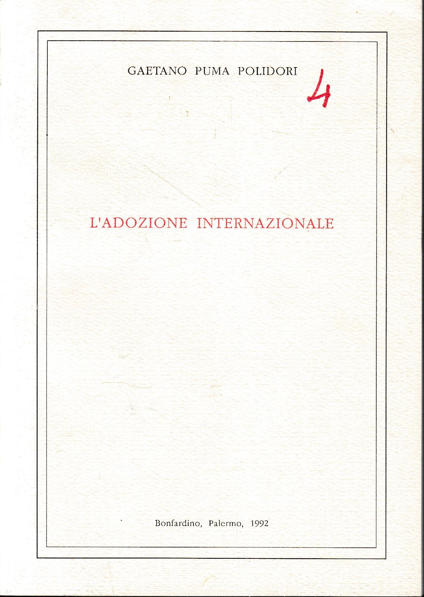 L'adozione internazionale - copertina