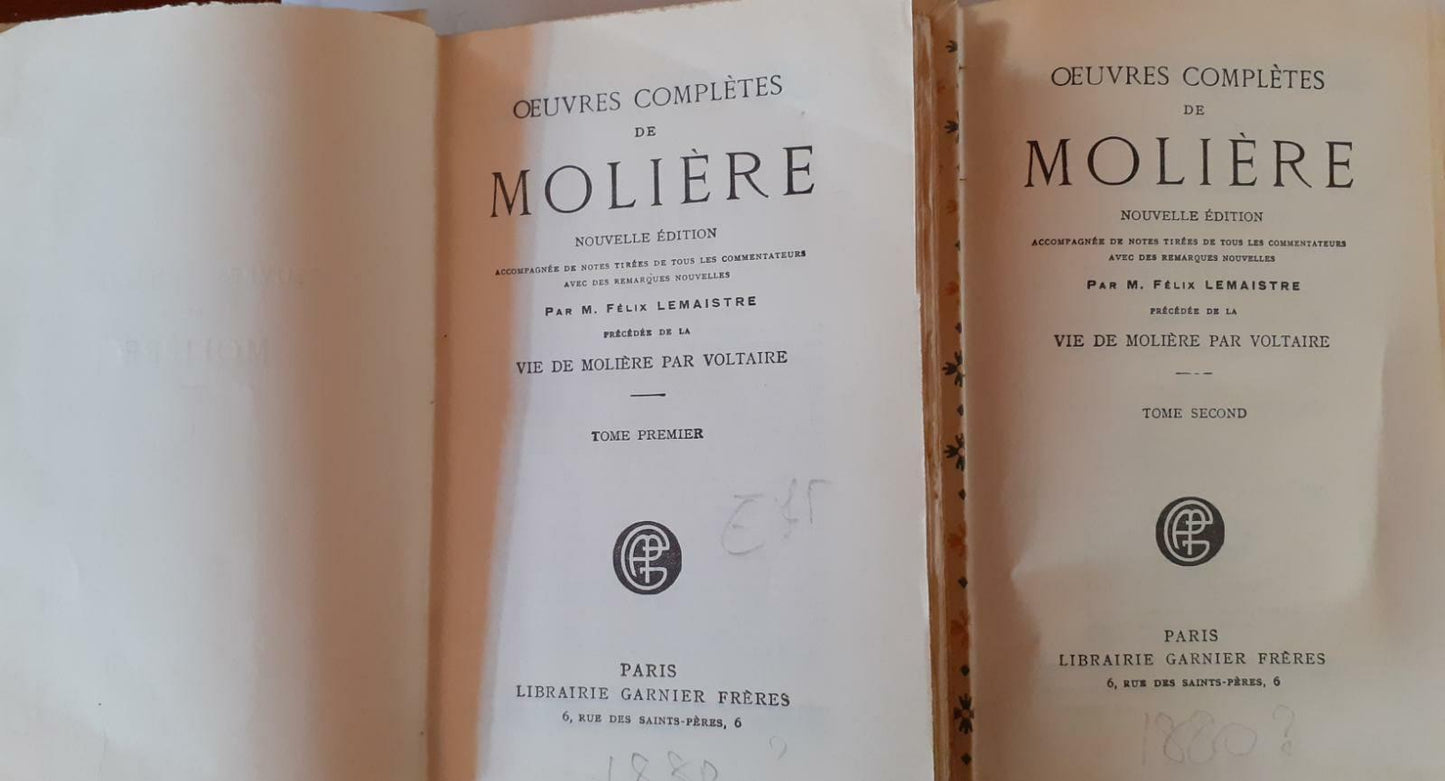 Oeuvres completes de Moliere - Tome premier, Tome second - copertina