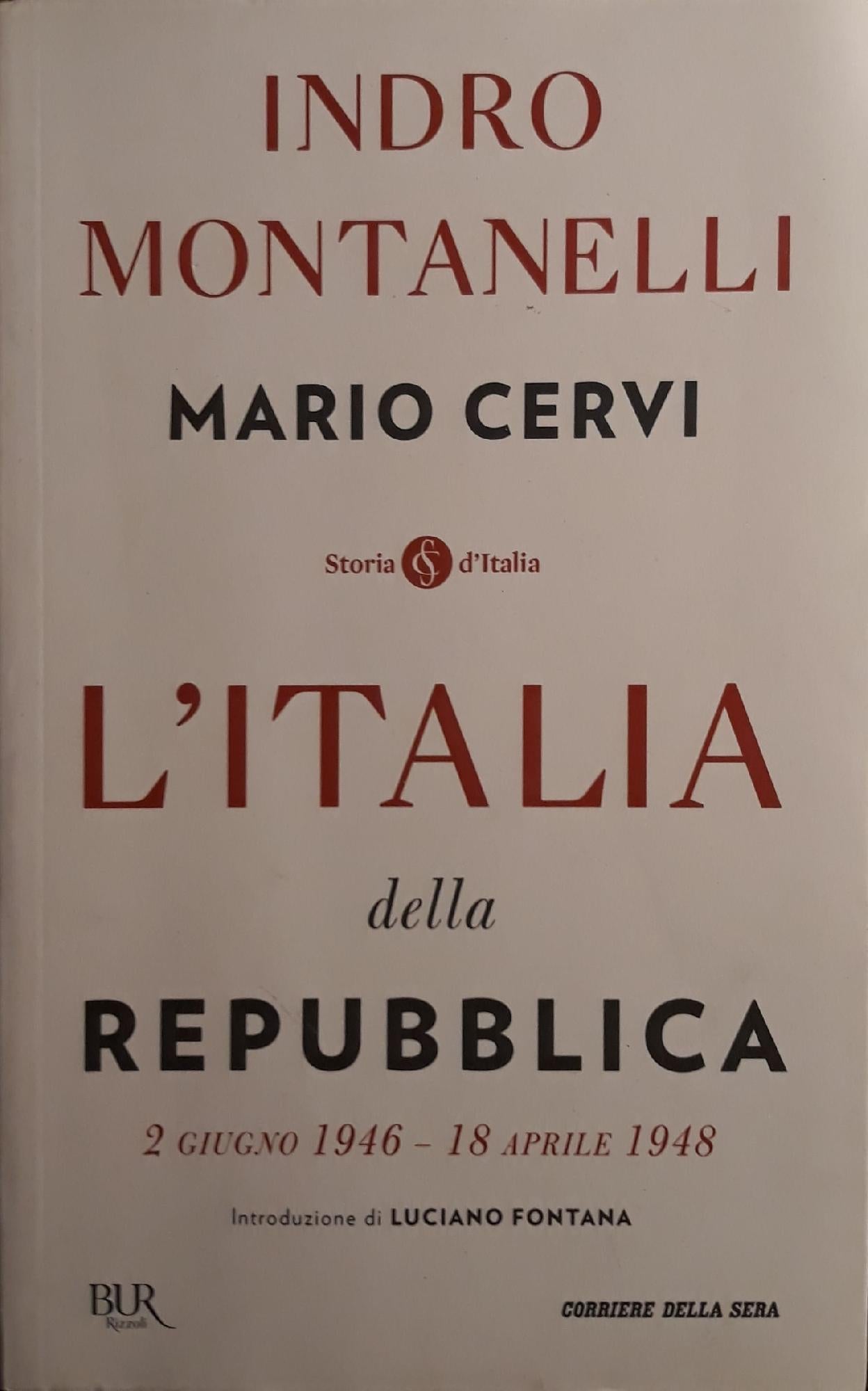 L'Italia della repubblica 2 giugno 1946 - 18 aprile 1948 - copertina
