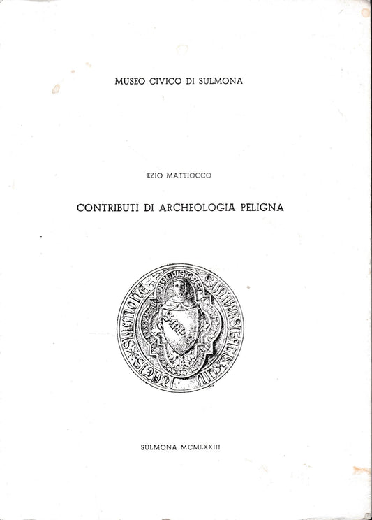 Contributi di archeologia peligna, con 34 tavole in b. n. - copertina