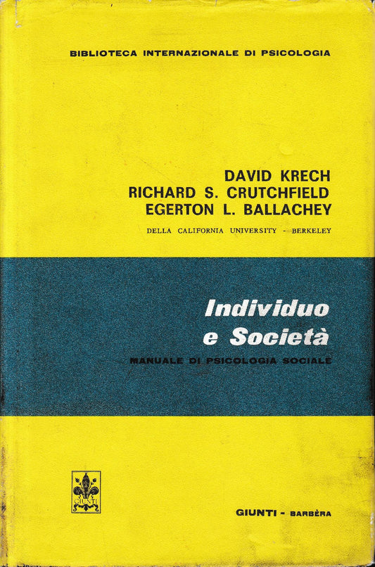 Individuo e società. Manuale di Psicologia Sociale - copertina