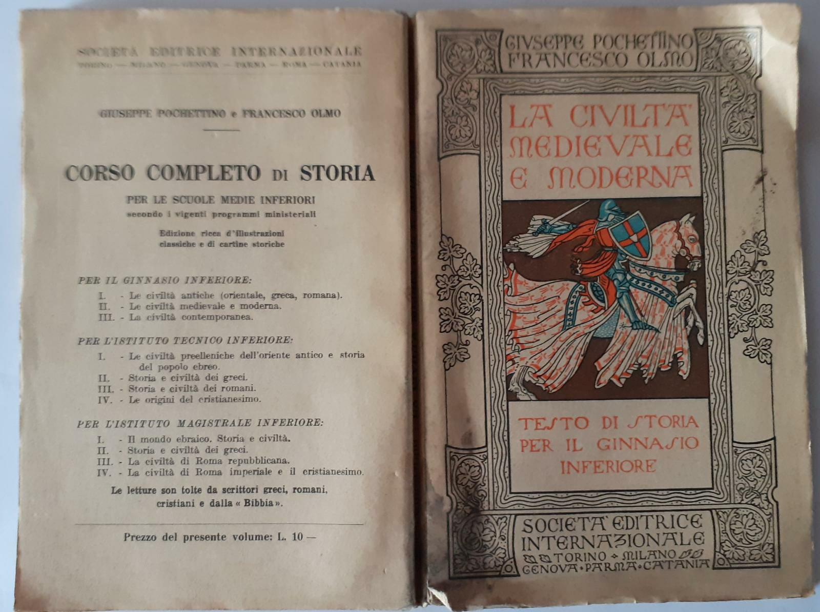 La civilta' medievale e moderna. Testo di storia per il ginnasio inferiore - copertina