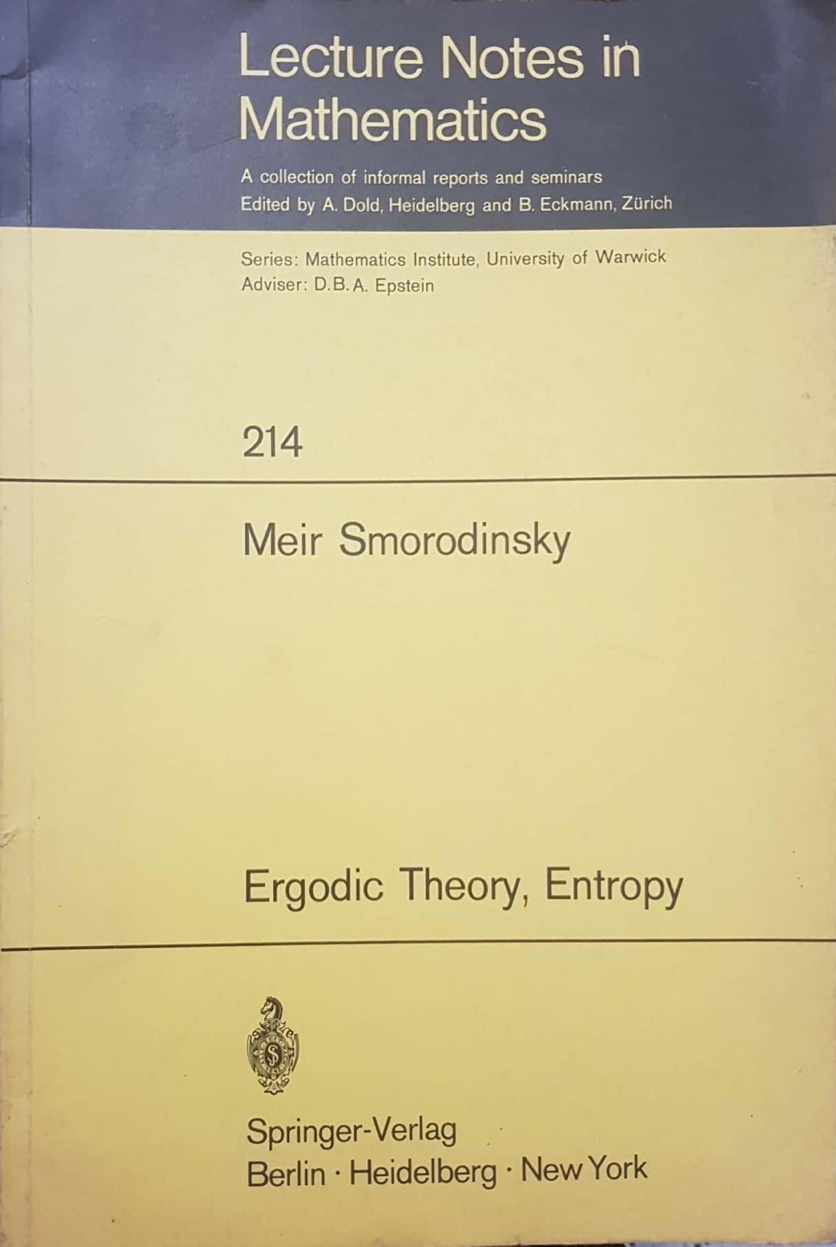 Ergodic Theory Entropy: 214 - copertina