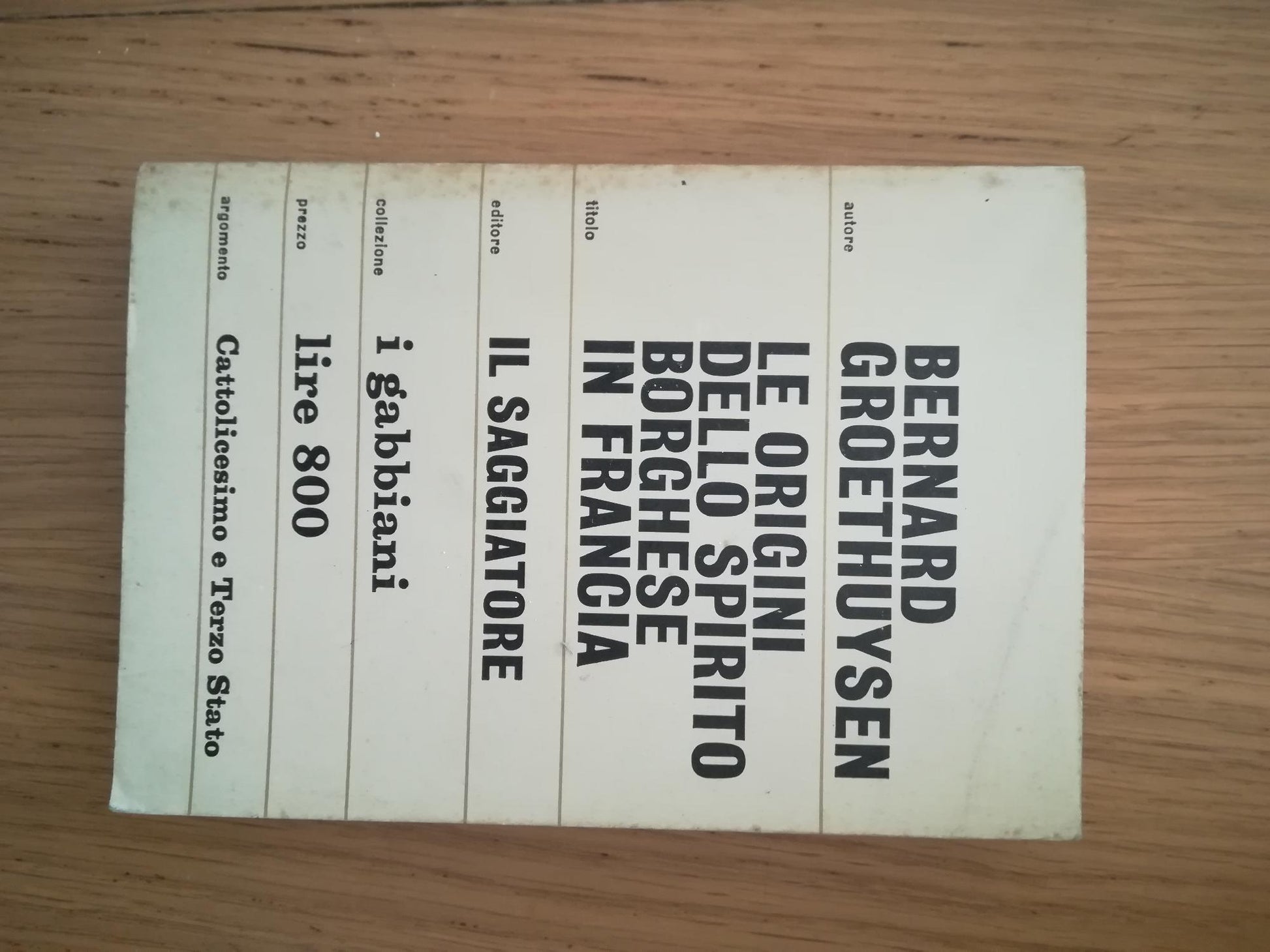 Le origini dello spirito borghese in Francia - copertina