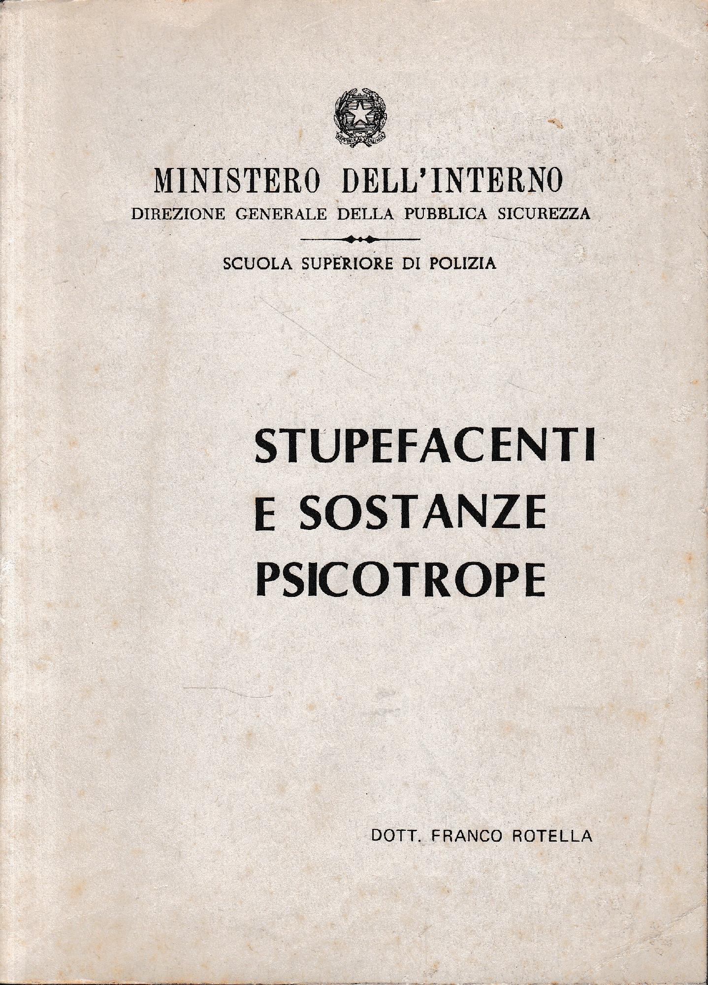 Stupefacenti e sostanze psicotrope - copertina
