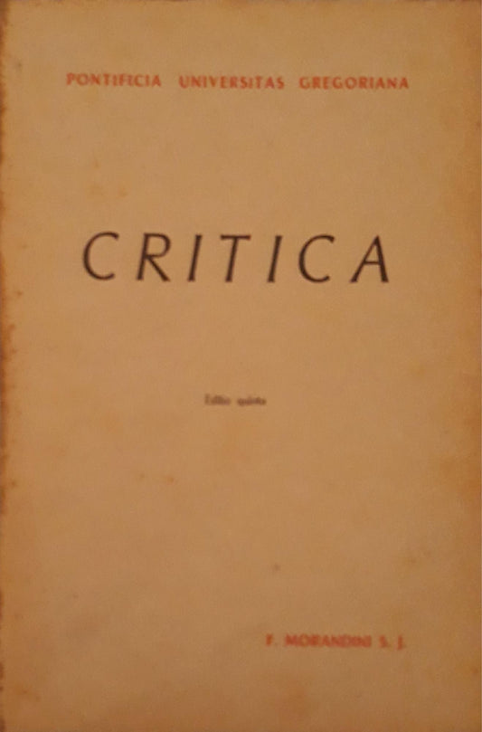 Critica - copertina