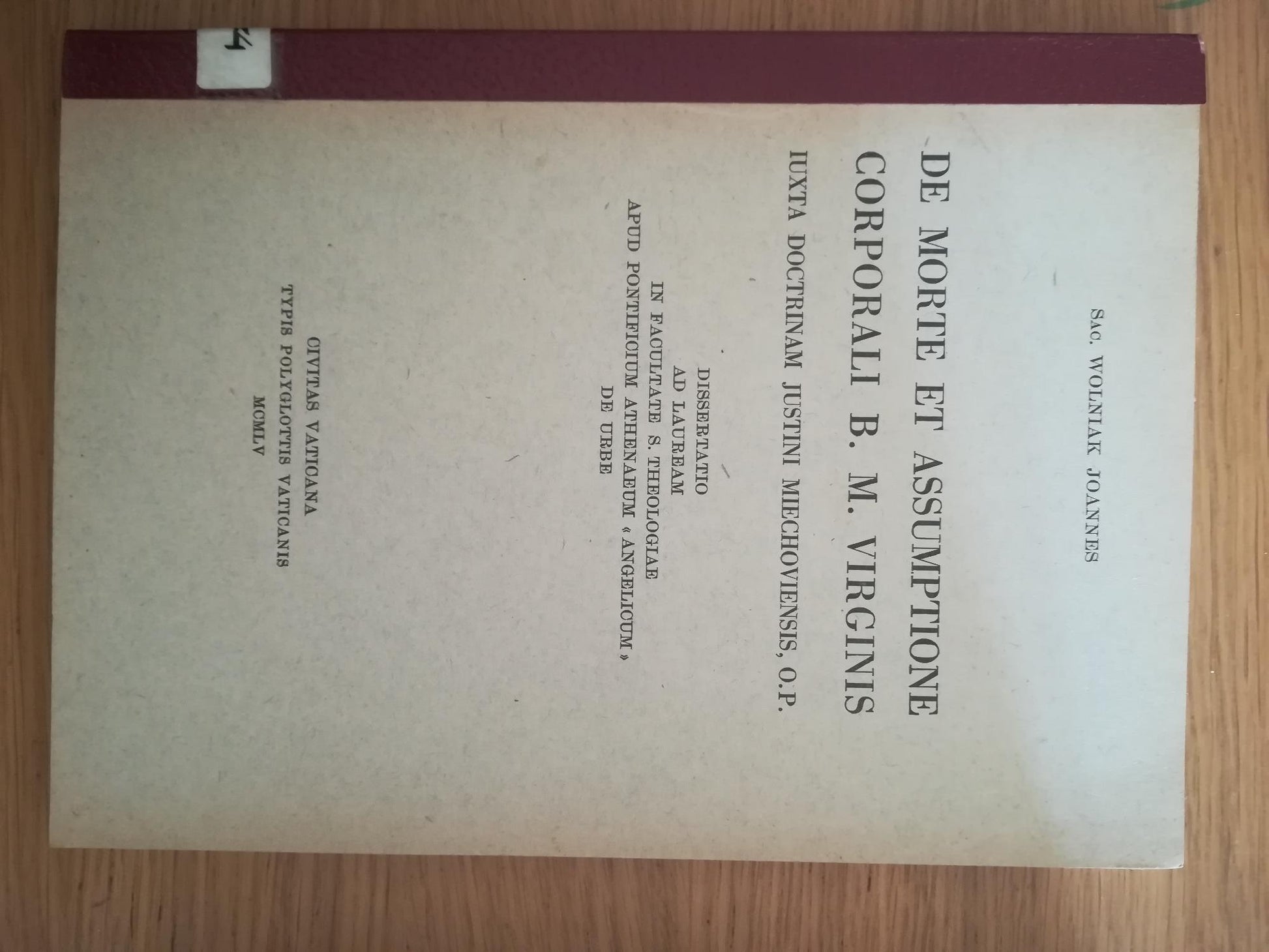 De morte et assumptione corporali B. M. virginis - copertina