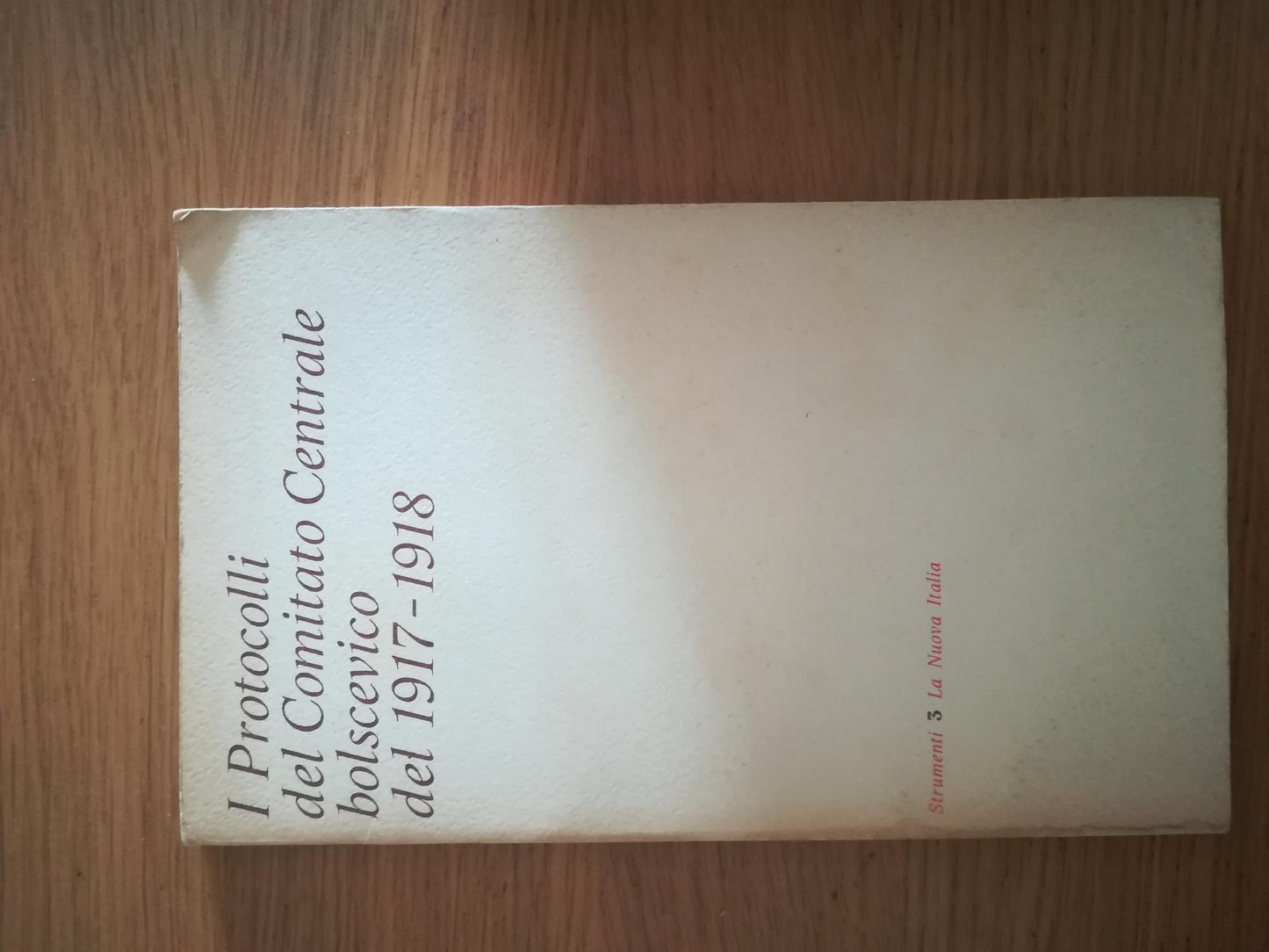 I Protocolli del Comitato Centrale bolscevico del 1917 - 1918 - copertina