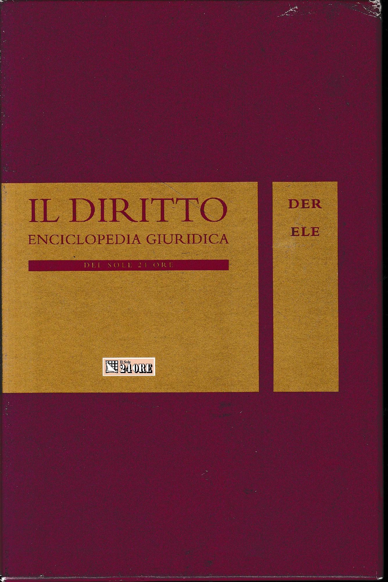 Il Diritto. Enciclopedia Giuridica del Sole 24 ORE. Vol. 5: DER-ELE - copertina