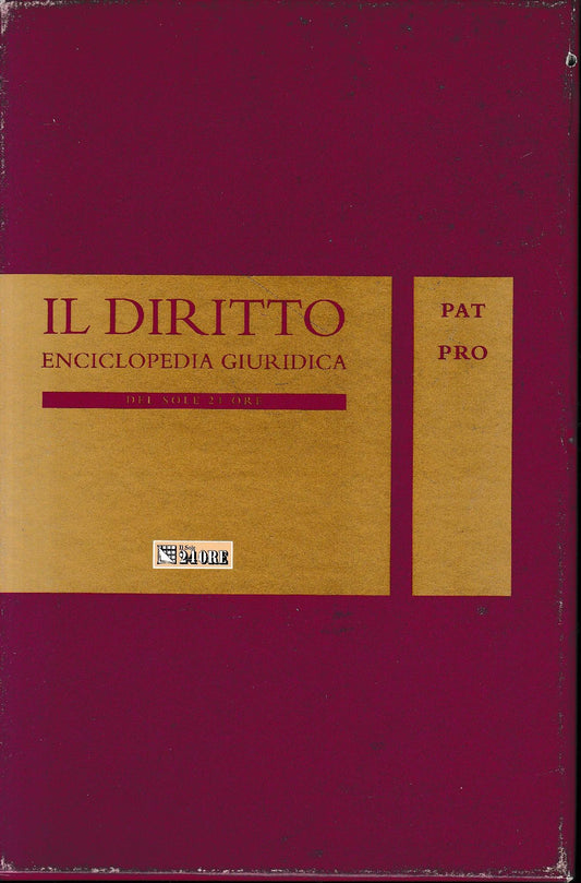 Il Diritto. Enciclopedia Giuridica del Sole 24 ORE. Vol. 11: PAT-PRO - copertina