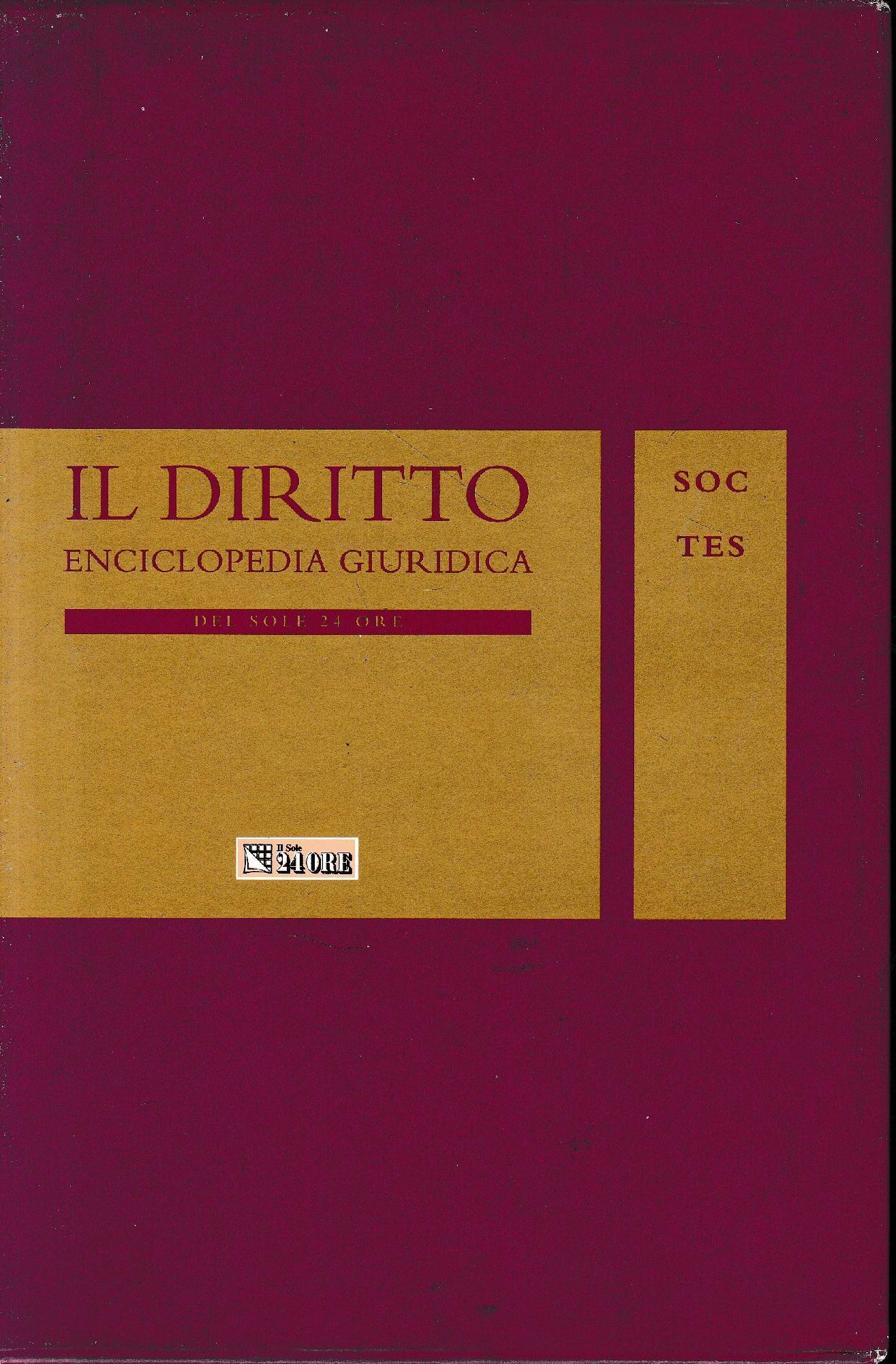 Il Diritto. Enciclopedia Giuridica del Sole 24 ORE. Vol. 15: SOC-TES - copertina