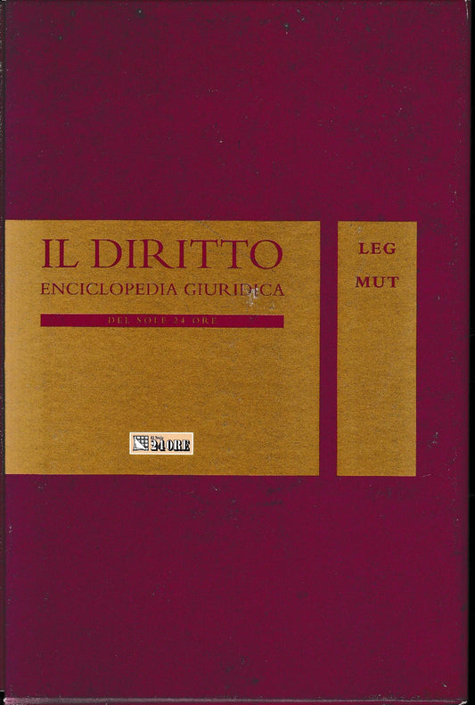 Il Diritto. Enciclopedia Giuridica del Sole 24 ORE. Vol. 9: LEG-MUT - copertina