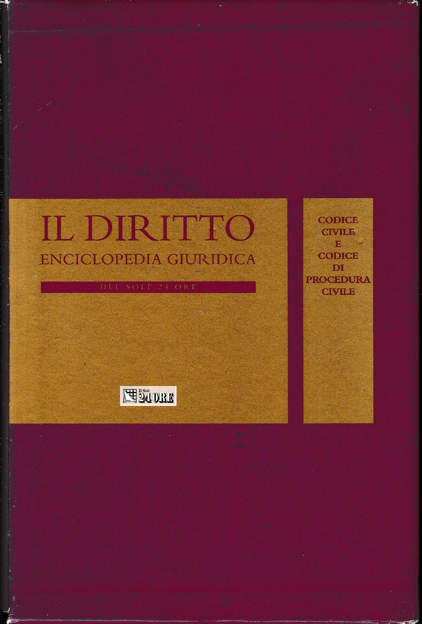 Il Diritto. Enciclopedia Giuridica del Sole 24 ORE. Vol. 18: Codice civile e codice di procedura civile - copertina