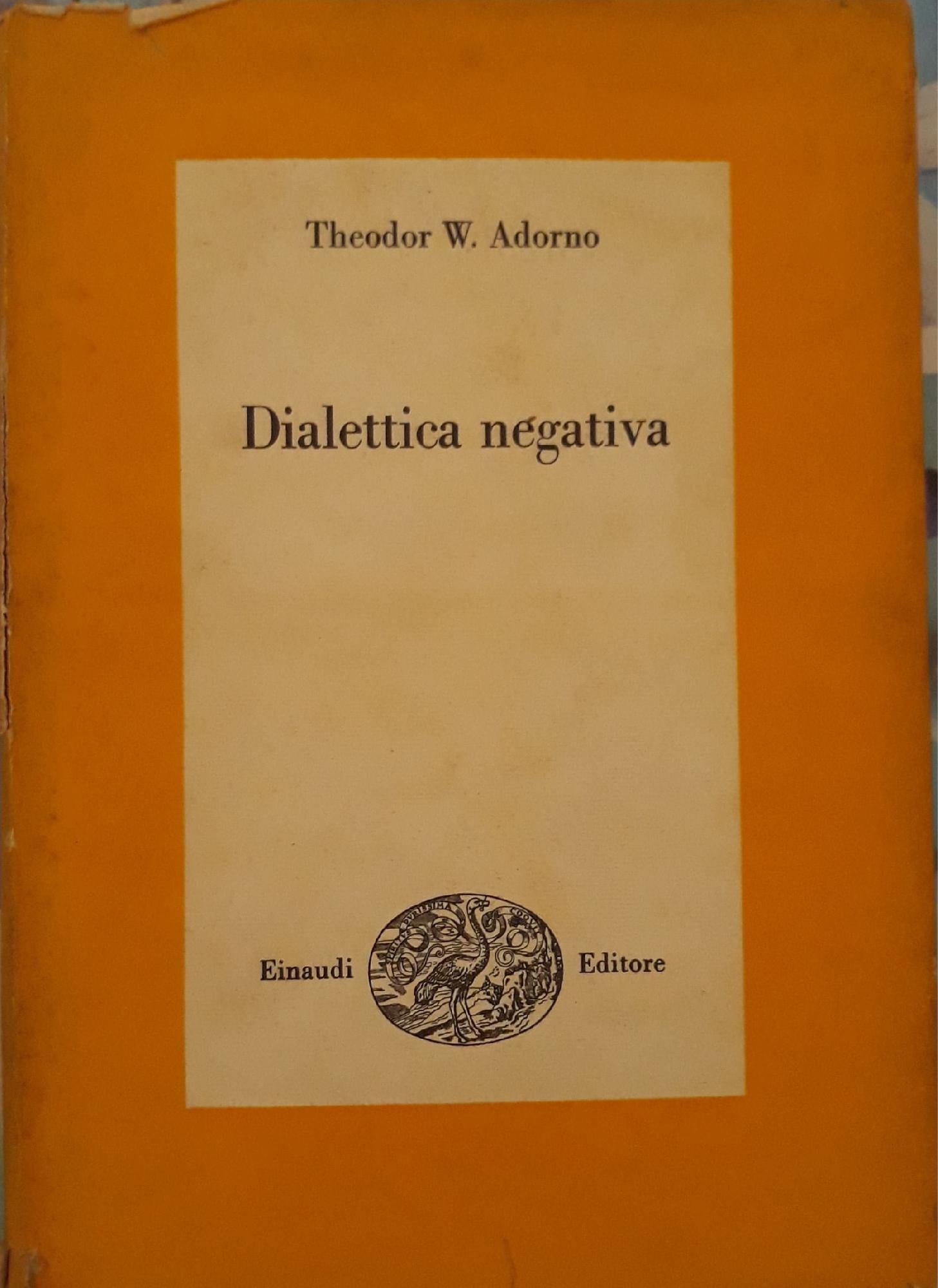 Dialettica negativa - copertina