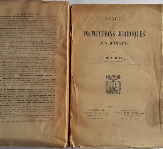 Manuel des Institutions Juridiques Des Romains - copertina