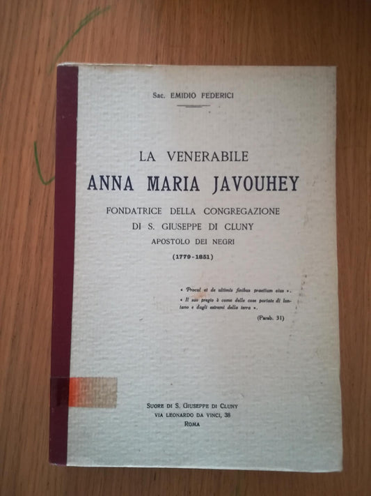 La venerabile Anna Maria Javouhey - copertina