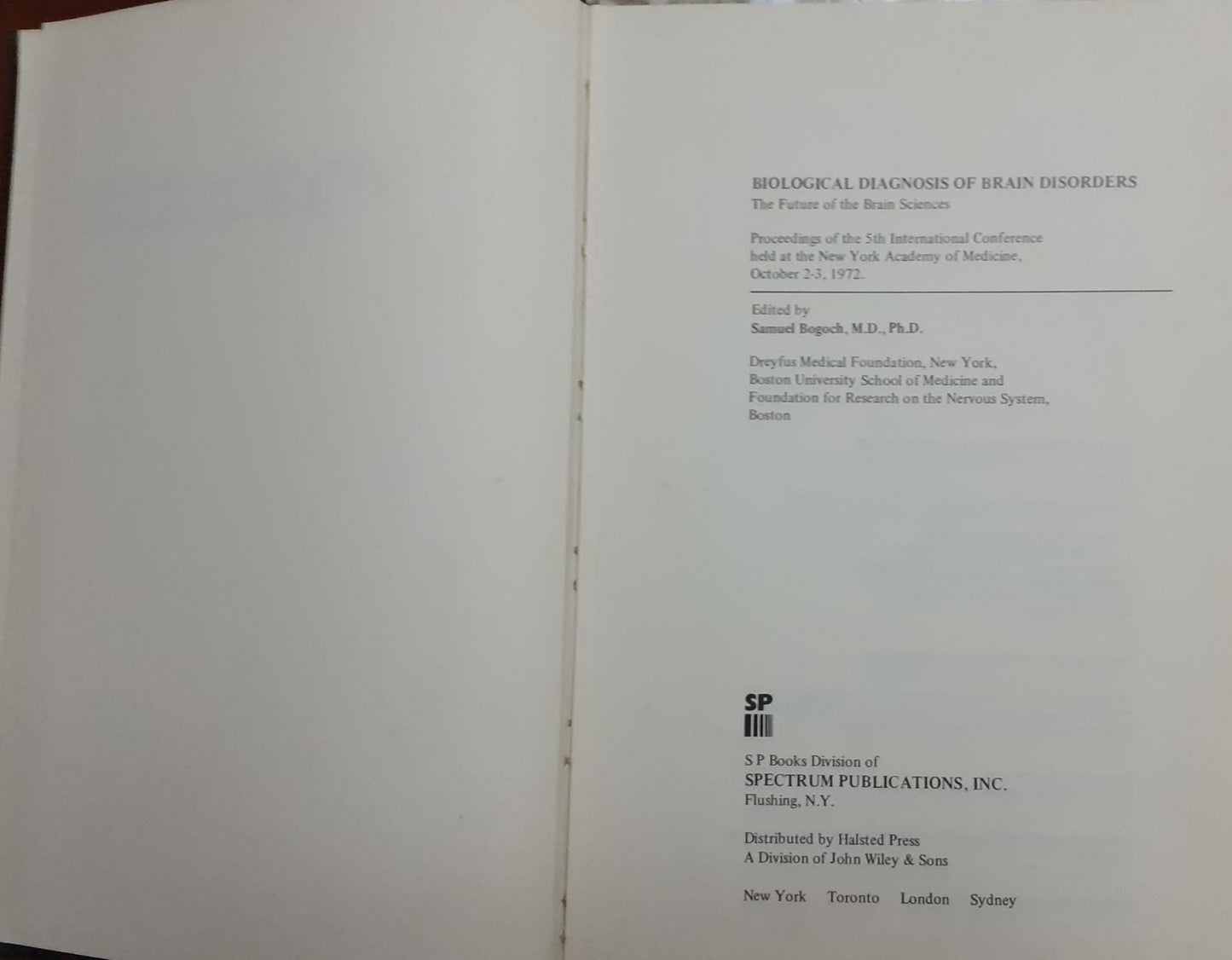 Biological Diagnosis of Brain Disorders: The Future of the Brain Sciences - copertina