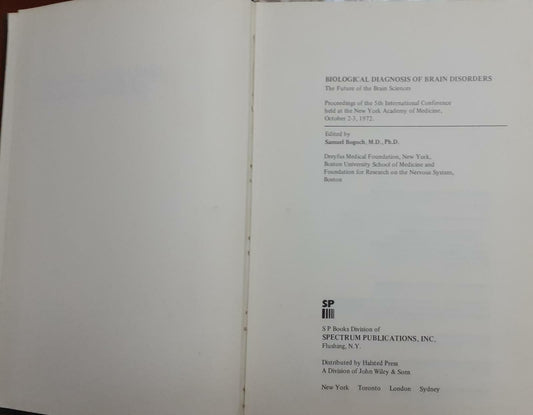 Biological Diagnosis of Brain Disorders: The Future of the Brain Sciences - copertina