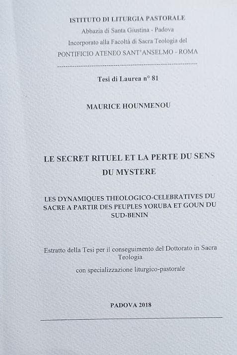 Le secret rituel et la perte du sens du mystère. Les dynamiques théologico-célébratives du sacre à partir des peuples Yoruba et Goun du Sud-Benin - copertina