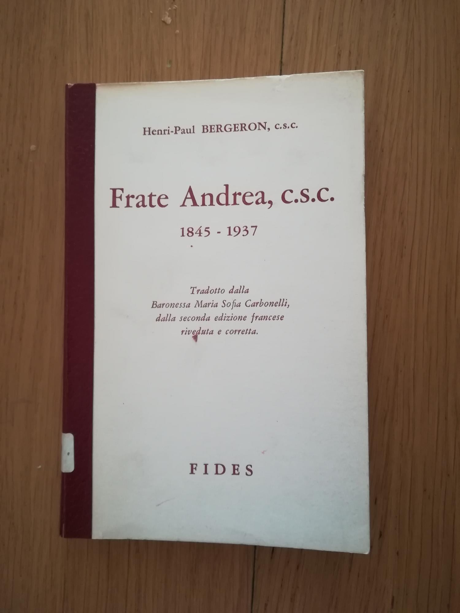 Frate Andrea, c.s.c. - copertina