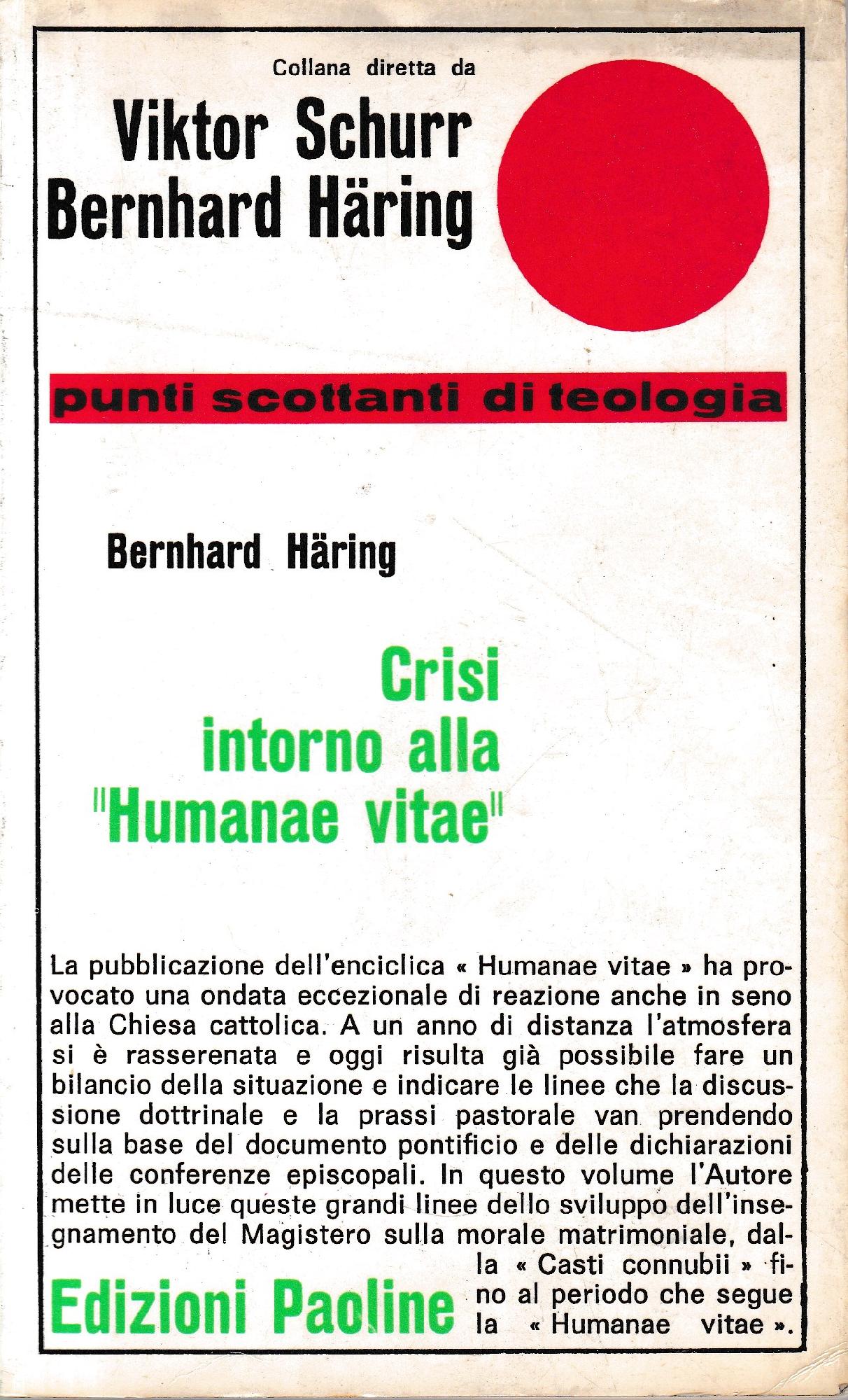 Crisi intorno alla "Humanae vitae" - copertina