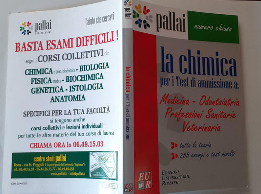 La chimica per i test di ammissione a Medicina-odontiatria- professioni sanitarie - veterinaria - copertina