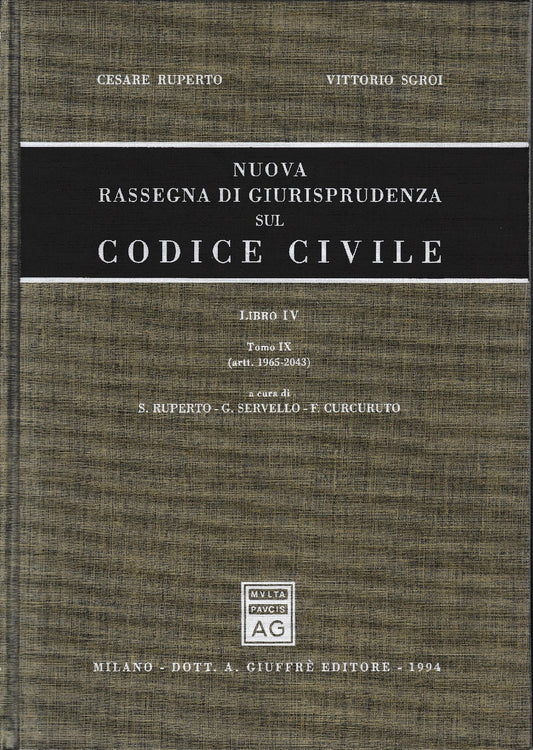 Nuova rassegna di giurisprudenza sul Codice civile. Artt. 1965-2043 (Vol. 4/ tomo 9) - copertina