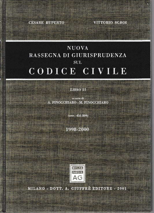 Nuova rassegna di giurisprudenza sul Codice civile. 1998-2000 Artt. 456-809 (Vol. 2) - copertina