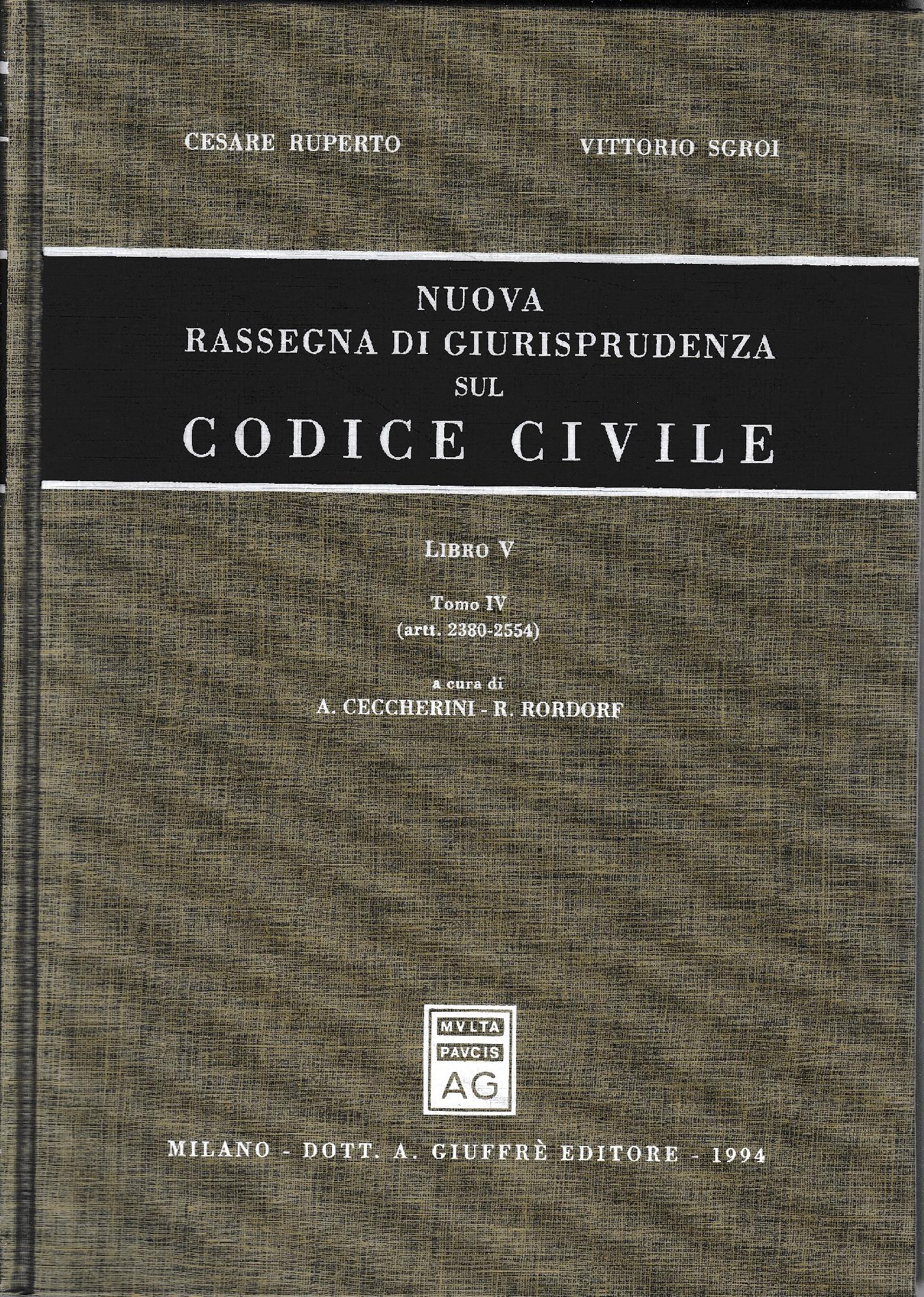 Nuova rassegna di giurisprudenza sul Codice civile. Artt. 2380-2554 (Vol. 5/ tomo 4) - copertina