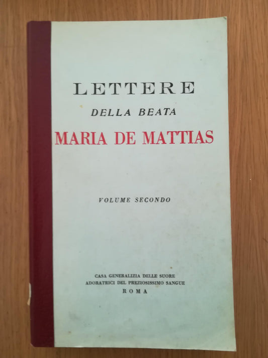 Lettere della Beata Maria de Mattias Vol. II - copertina
