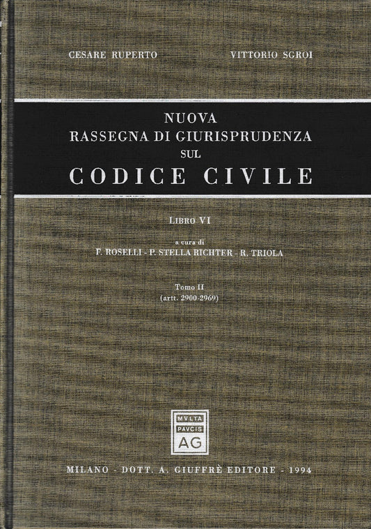 Nuova rassegna di giurisprudenza sul Codice civile. Artt. 2900-2969 (Vol. 6/2) - copertina