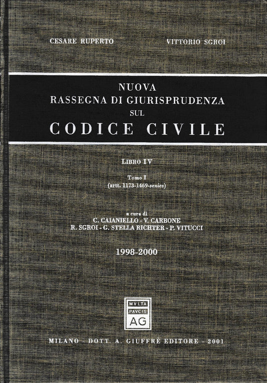 Nuova rassegna di giurisprudenza sul Codice civile. Artt. 1470-2059 (vol. 4/ tomo 1) - copertina
