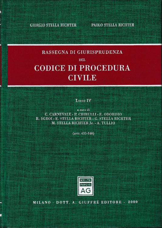 Rassegna di giurisprudenza del Codice di procedura civile. Aggiornamento 1996-1998. Vol. IV: Artt. 633-840. - copertina