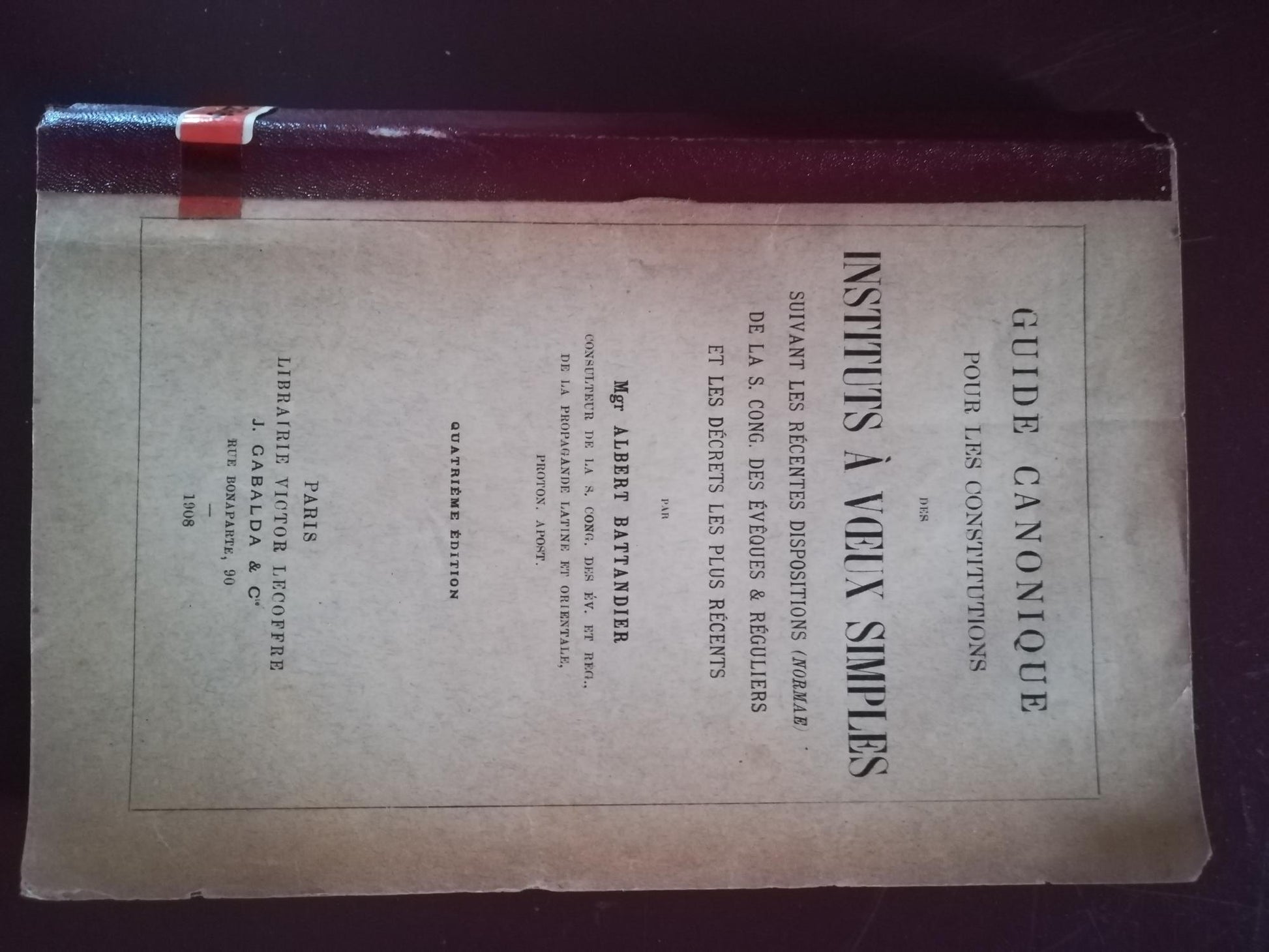 Guide Canonique pour les constistutions des Istituts à voeux simples - copertina