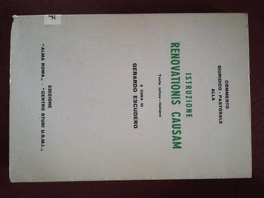 Commento giurido-pastorale alla Istruzione renovationis causam - copertina