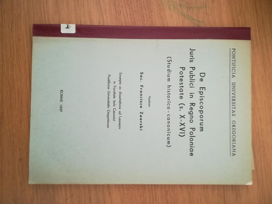 De Episcoporum Juris Publici in Regno Poloniae Postate - copertina