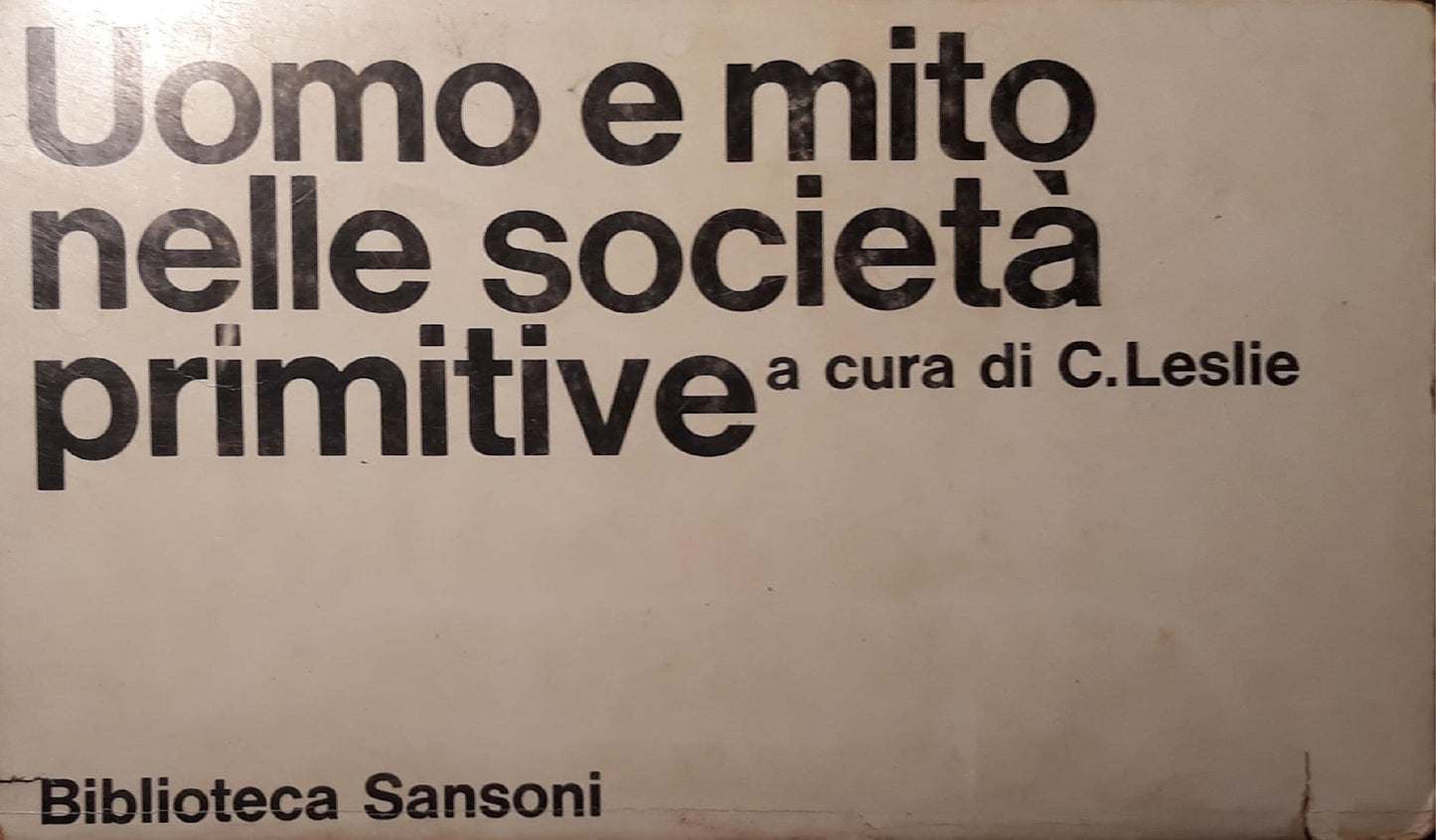 Uomo e mito nelle società primitive - copertina