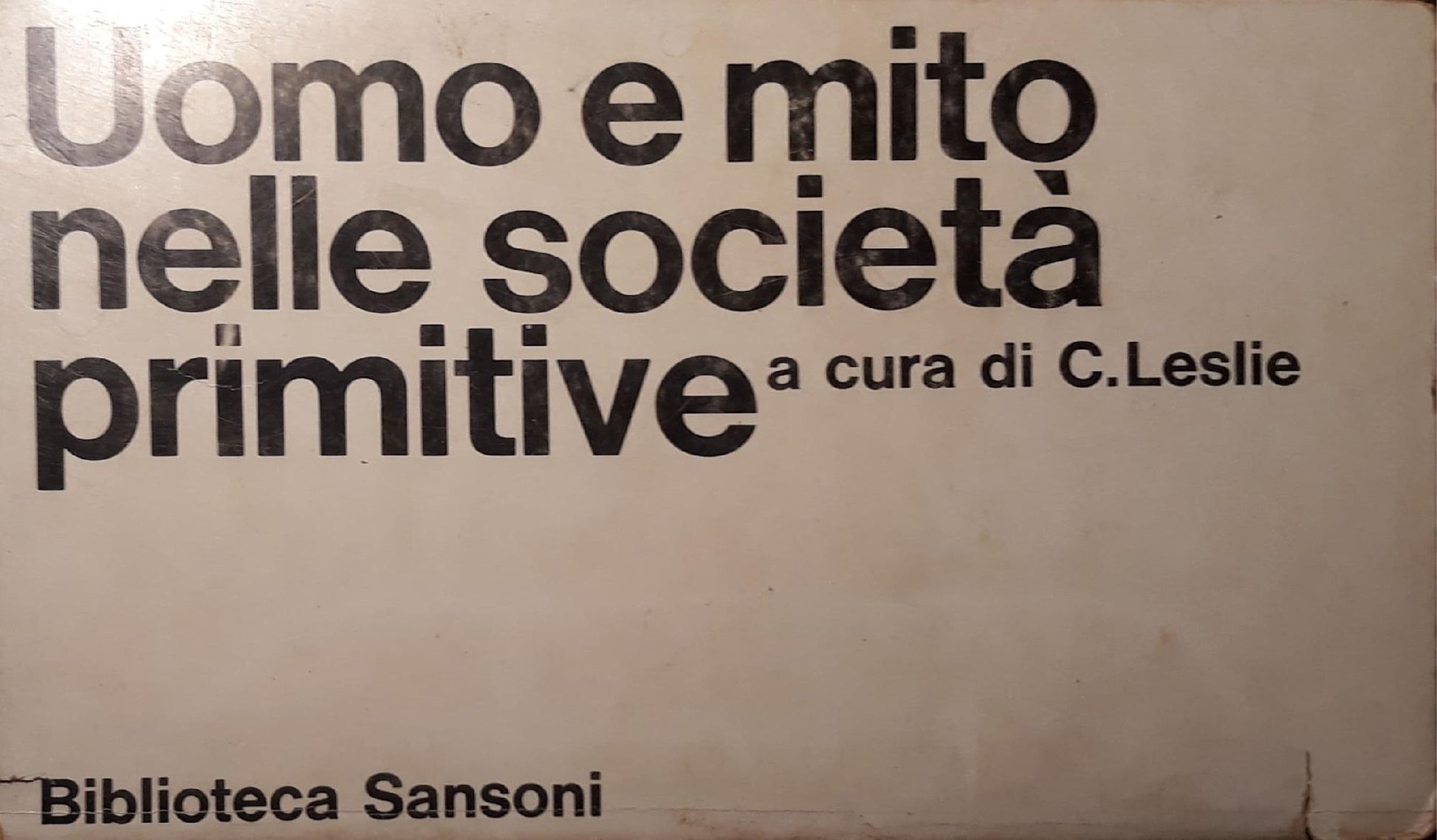 Uomo e mito nelle società primitive - copertina