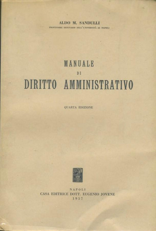 Manuale di diritto amministrativo - copertina