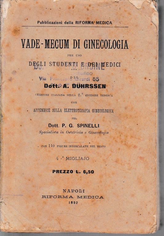 Vade-Mecum di Ginecologia per uso degli studenti e dei medici - copertina