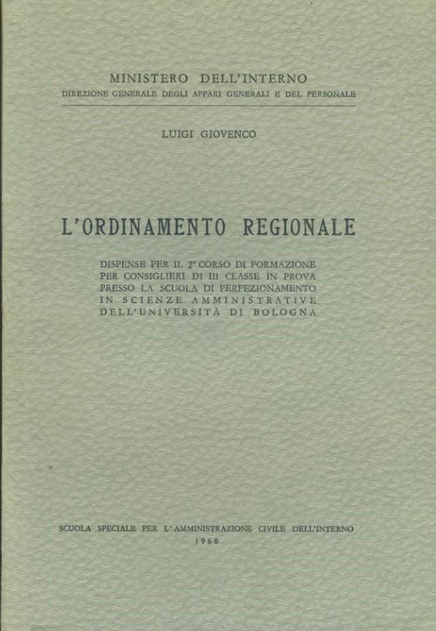 L'ordinamento regionale - copertina