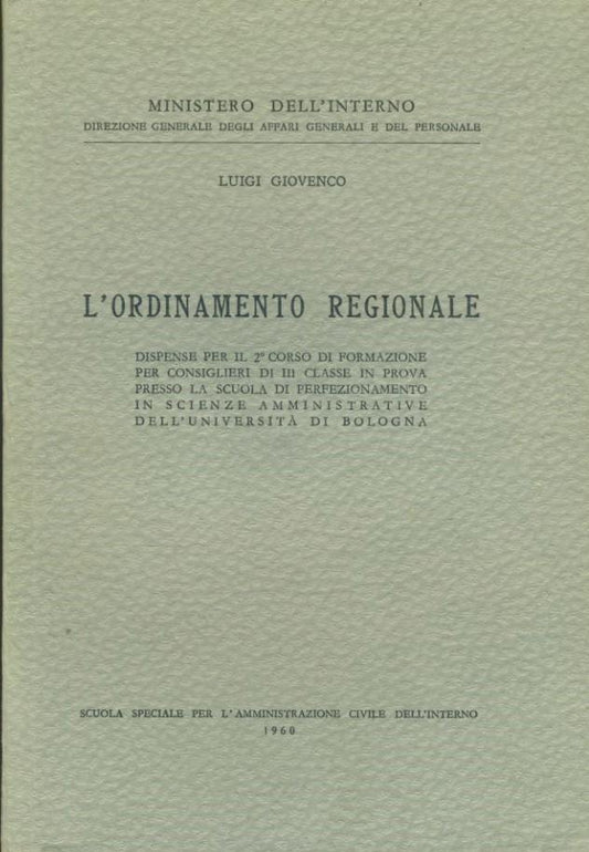 L'ordinamento regionale - copertina
