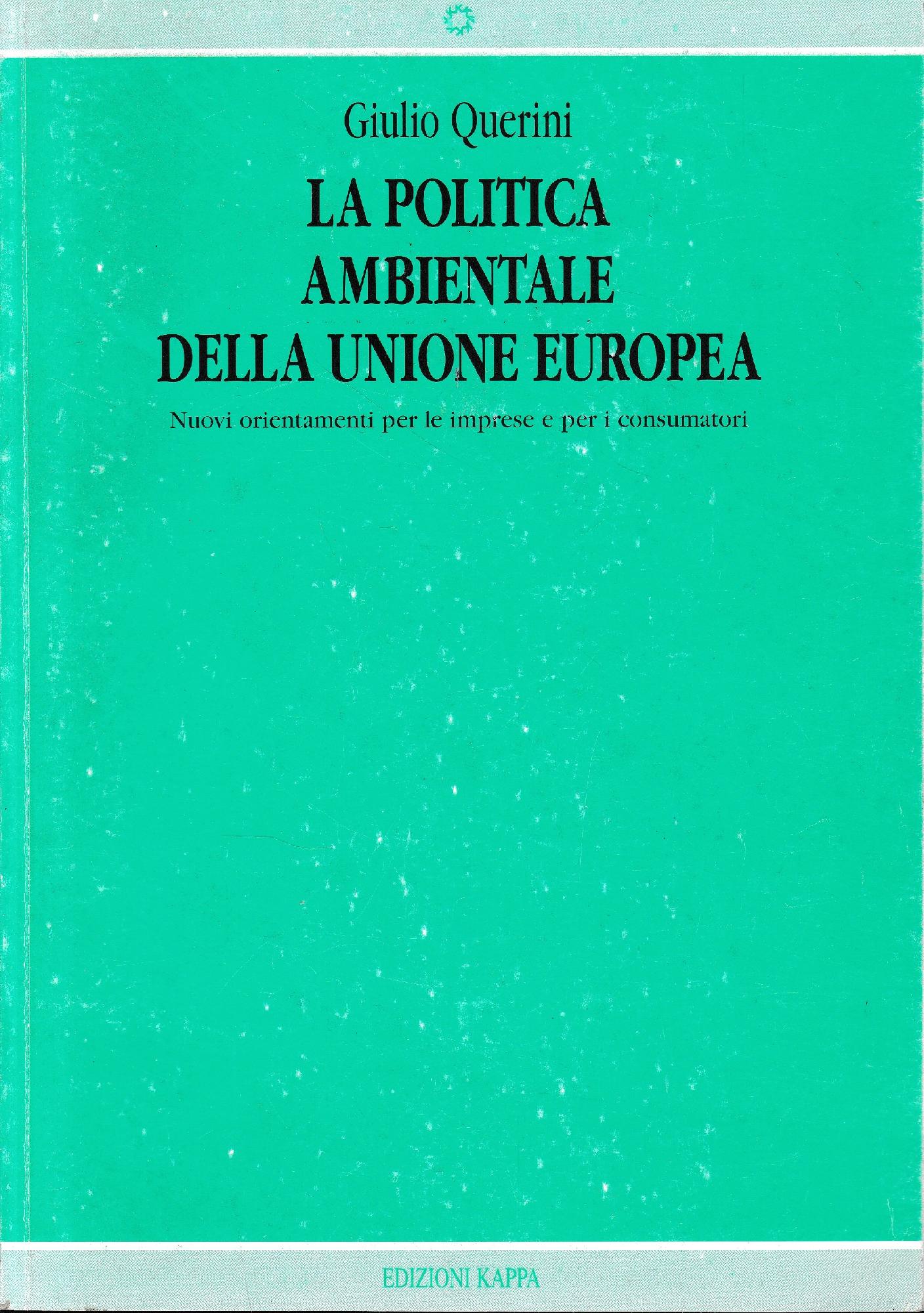 La politica ambientale dell'unione europea - copertina