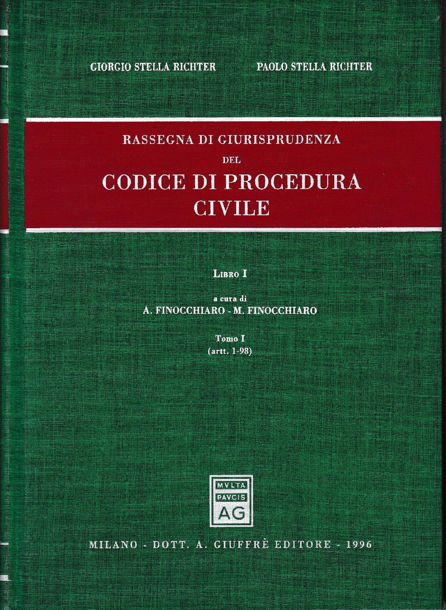 Rassegna di giurisprudenza del Codice di Procedura Civile. Artt. 1-98 (Vol. 1/tomo 1) - copertina