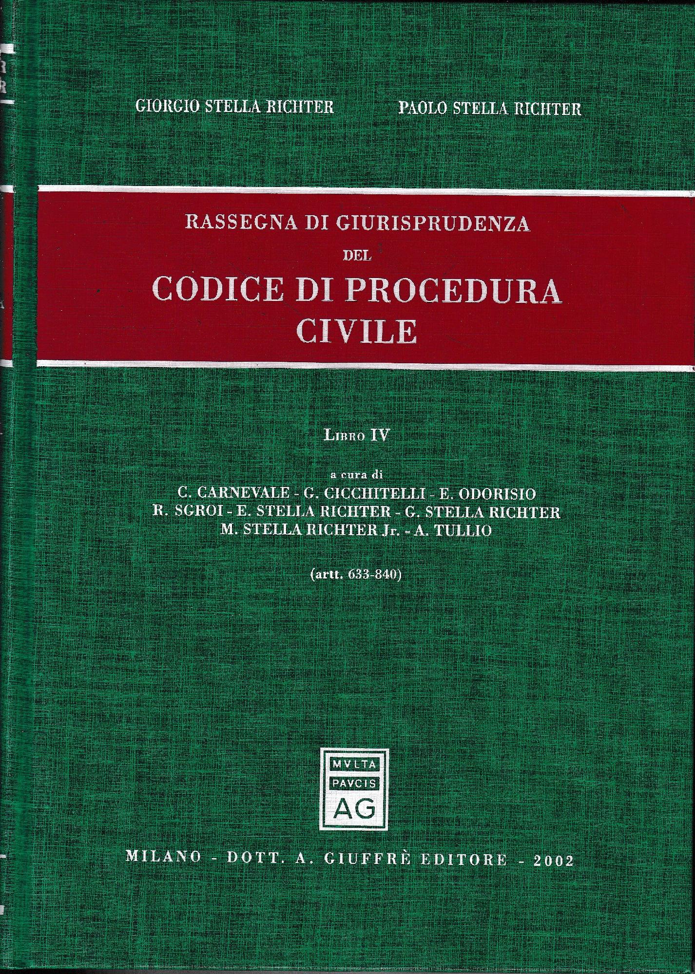 Rassegna di giurisprudenza del Codice di Procedura Civile. artt. 633-840 (libro 4) - copertina