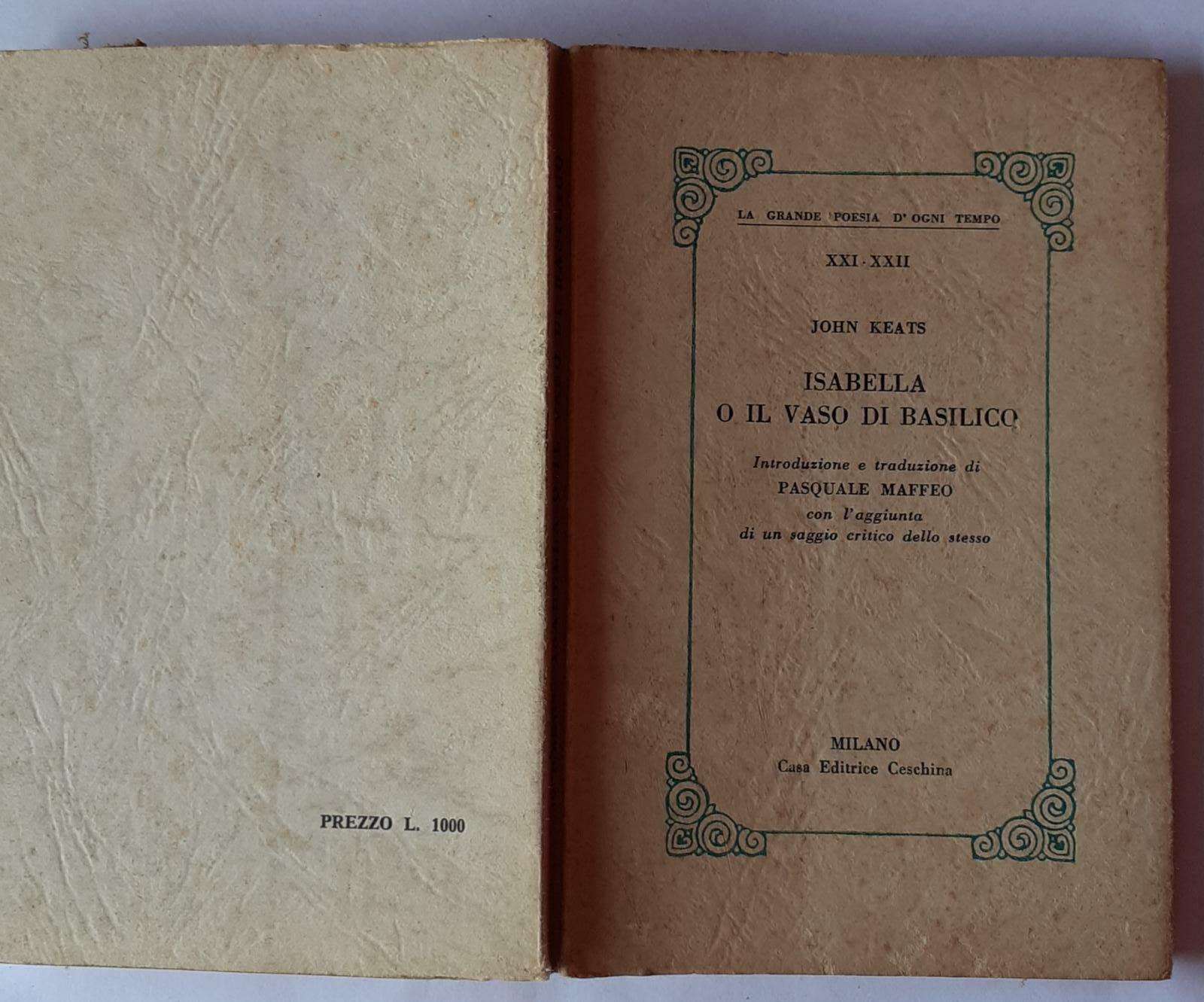 Isabella o il vaso basilico - copertina