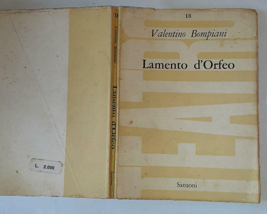 Lamento d'Orfeo - copertina