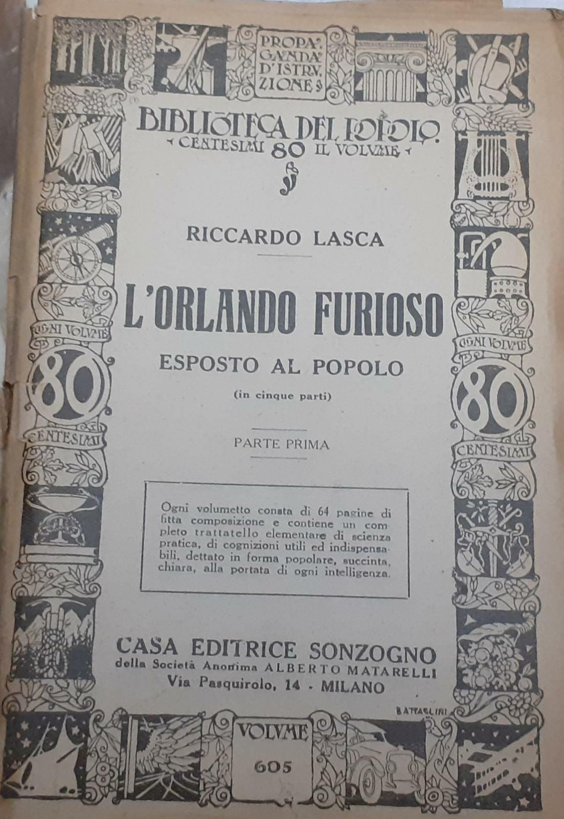 L'Orlando Furioso esposto al popolo. Parte prima - copertina